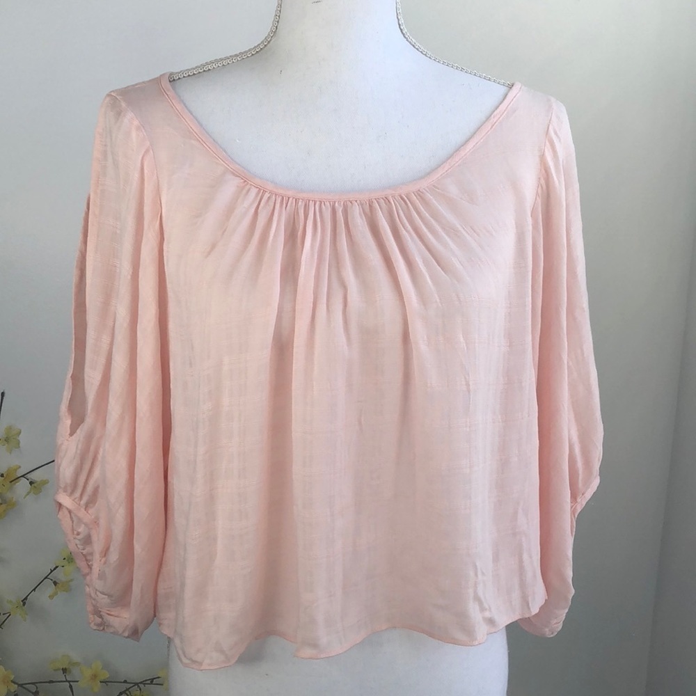 Mustard Seed pink open back blouse